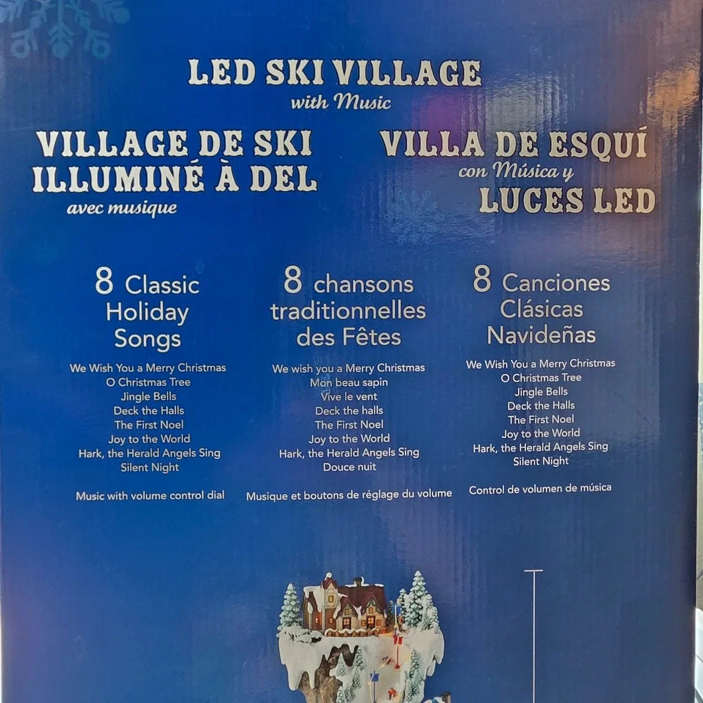 Animated LED Ski Village Music 8 Holiday Songs Christmas Decor Large 12